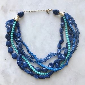 Vintage Blue Hue Multiple Strand Necklace